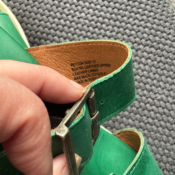 Miz Mooz Peyton two strap buckle leather  sandals  green 37 6 6.5 - Picture 7 of 8